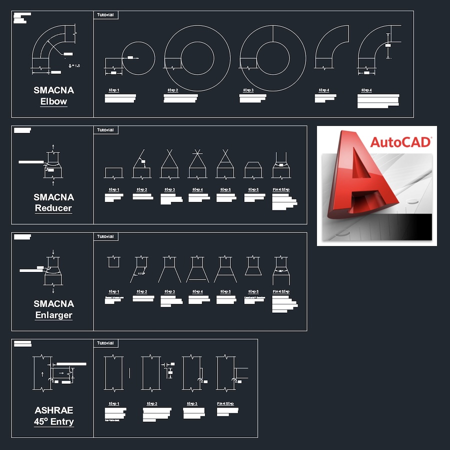 Duct Fitting CAD Templates